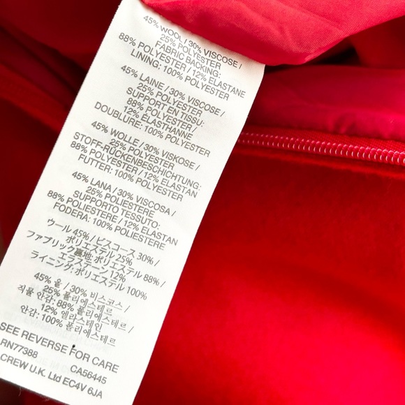 J. CREW RED WOOL MODERN ALINE MINIMALIST SKIRT (0824) - Picture 6 of 7